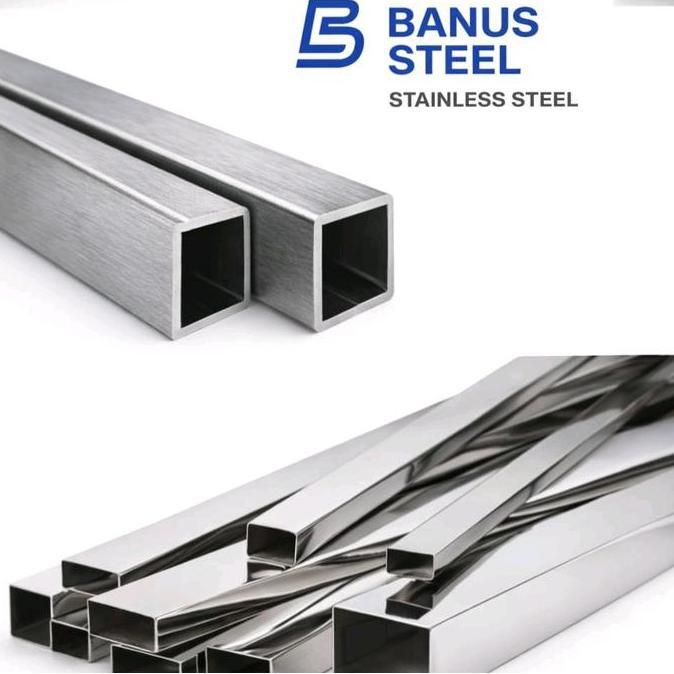 Pipa kotak hollow stainless 2 cm x 2 cm x 1,2 mm / 20 x 20 x 1,2mm