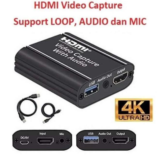 HDMI Video Capture Loop With Audio & Mic HDMI CAPTURE LOOP 4K USB 3.0