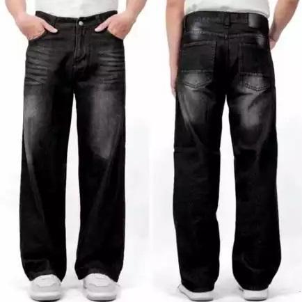 hot celana jeans pria baggy pants korean style oversize loose blue jeans straight