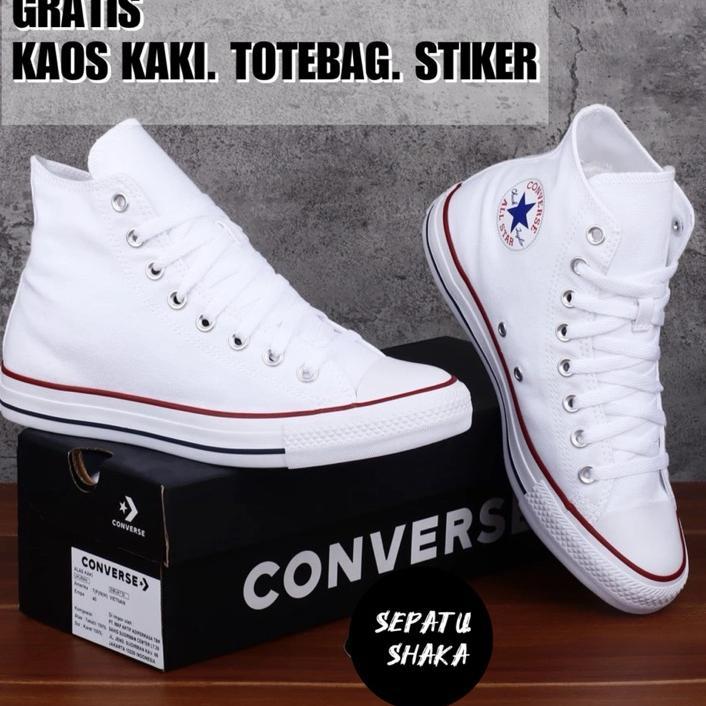Sepatu Converse Original Hight All Star Classic Putih Bnib | Sepatu Sekolah Converse Klasik White Or