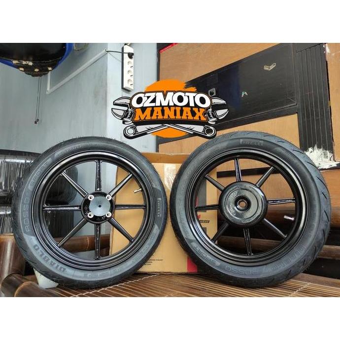 Terlaris Wheel Set Velg Vrossi Vario 125 Venom Comet + Ban Pirelli Diablo Rosso
