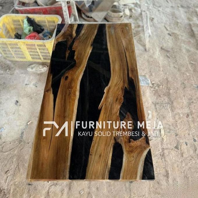 Terlaris Meja Resin Epoxy Kayu Jati Meja Tamu Meja Makan
