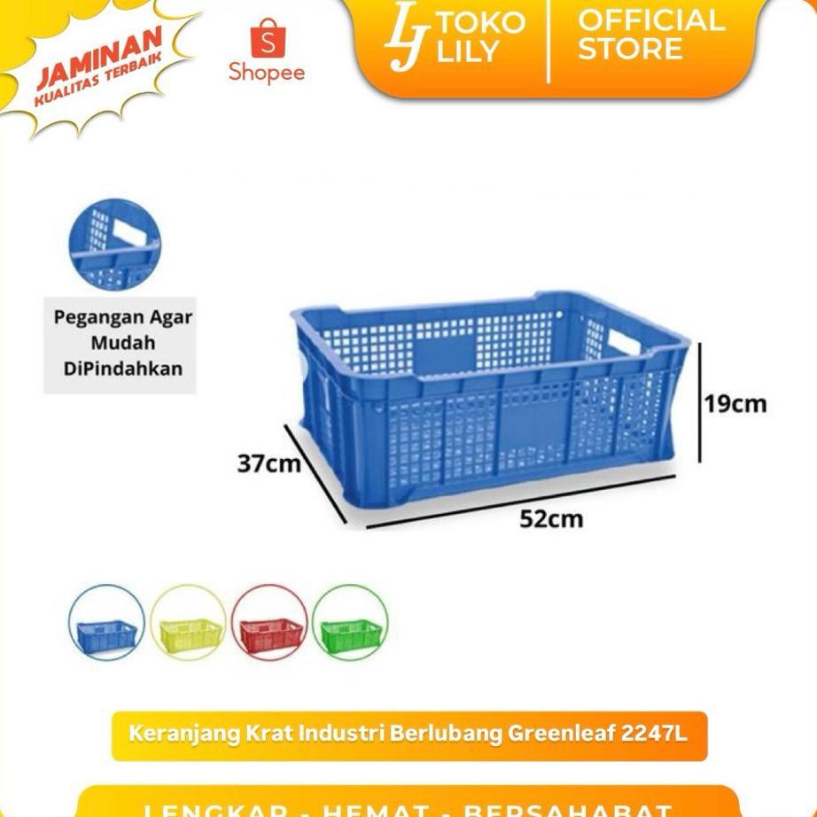 Keranjang Krat Industri Serbaguna Berlubang Greenleaf 2247L