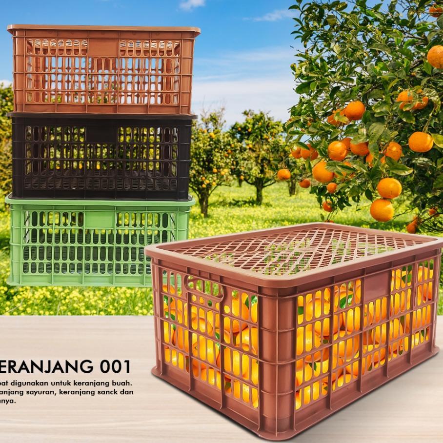 Mpw Keranjang Industri + Tutup / Keranjang 001 / Keranjang Buah / Serbaguna / Bahan Plastik