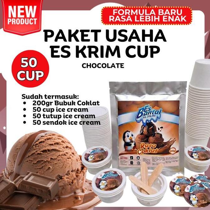 yba_san - paket usaha es krim cup 50 pcs plus bubuk es krim kemitraan