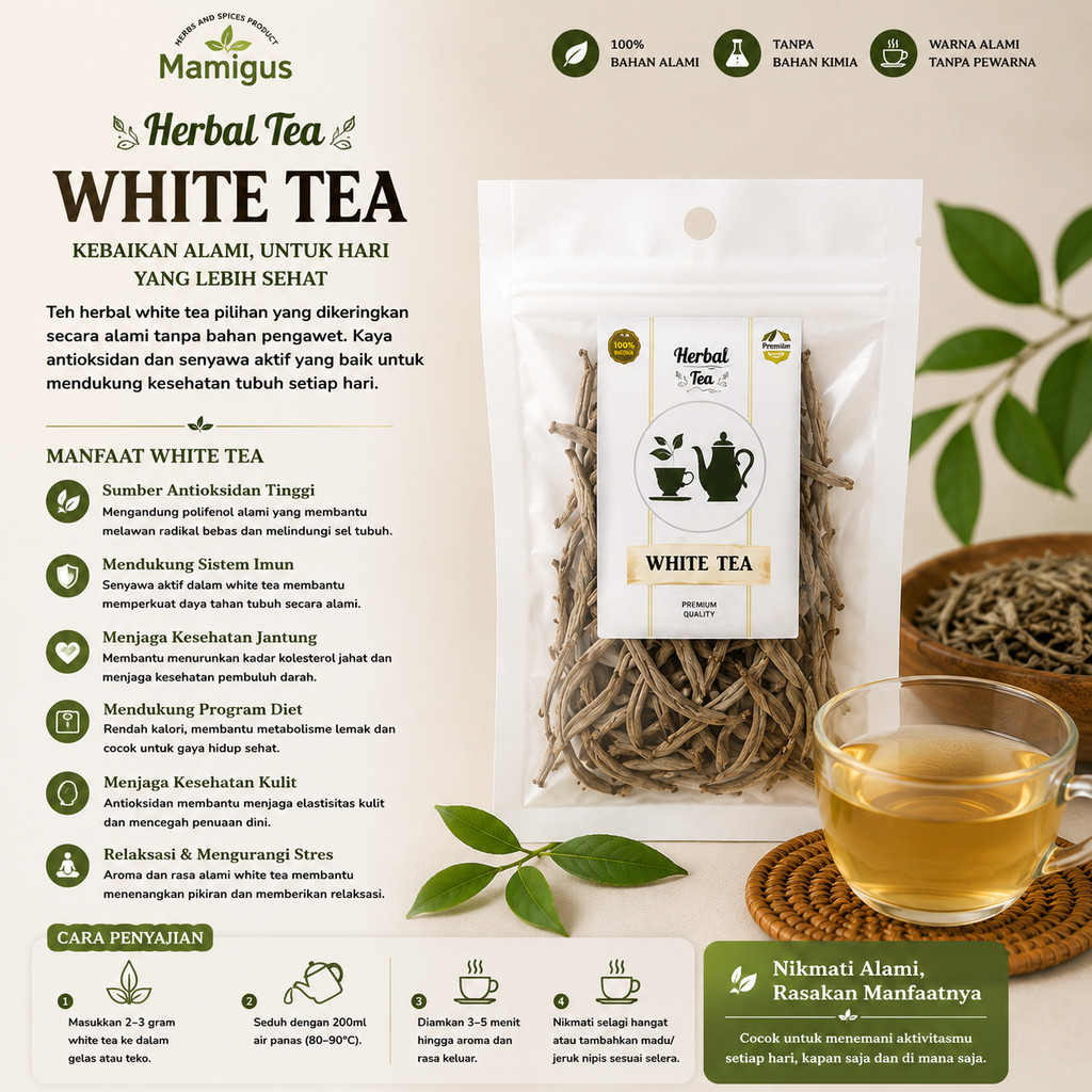 Teh Putih / White Tea / Teh Herbal Alami