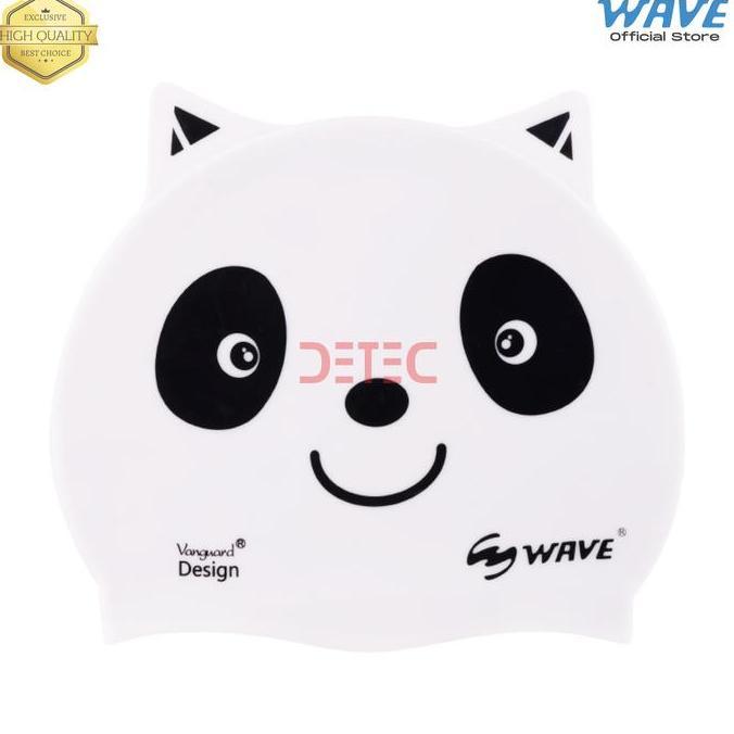 Wave 4609 Cap Swimming Kids Children - Topi Renang - White Panda