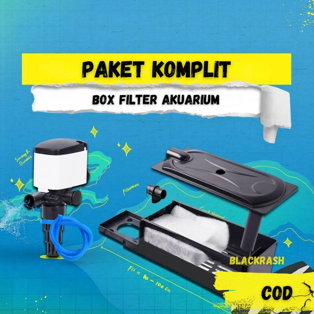 Box Filter Gantung Aquarium Mini Tanpa Kuras 40 60cm - Paket Lengkap Hemat Listrik