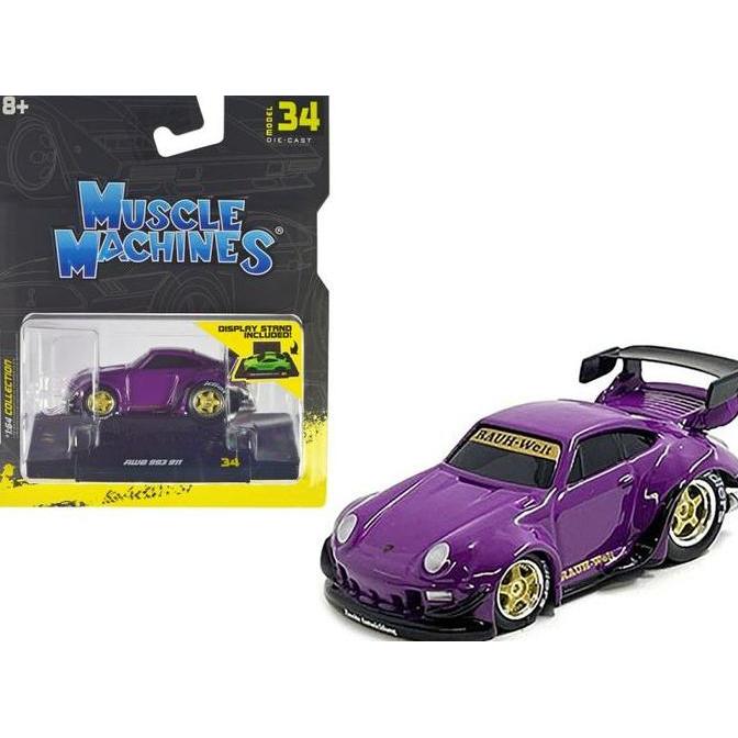 15574PU Muscle Machines 1/64 RWB 993 911 Porsche Purple Diecast