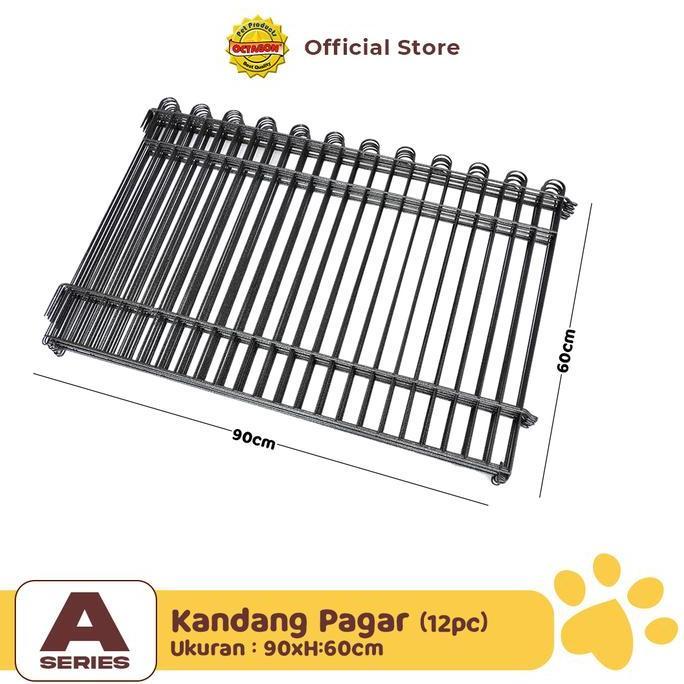 KANDANG OCTAGON - KANDANG PAGAR BESI UKURAN 90X60CM ISI 12PC | KANDANG PAGAR ANJING