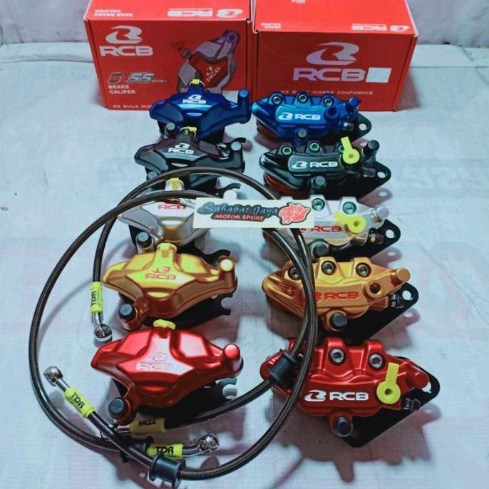 Paket RCB Kaliper Depan RCB Kaliper Belakang RCB Selang Rem Depan Belakang TDR Hitam Karbon Satria F