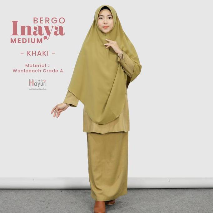 Grosir Bergo Khimar Warna Khaki Pns / Asn - Jilbab Pns Syar'I - Busana Muslimah By Hijab Hayuri