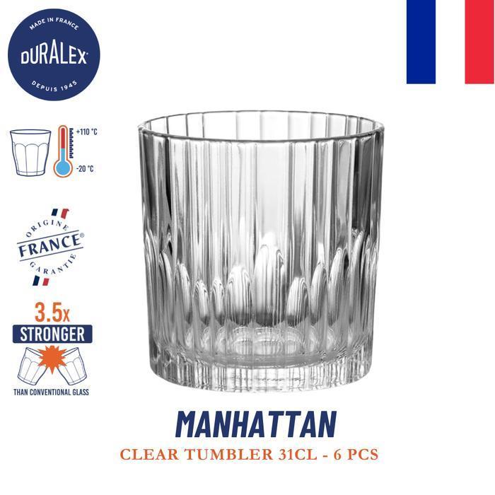 Duralex Manhattan Gelas Kopi uk 310 ml ( tempered glass ) - Set of 6