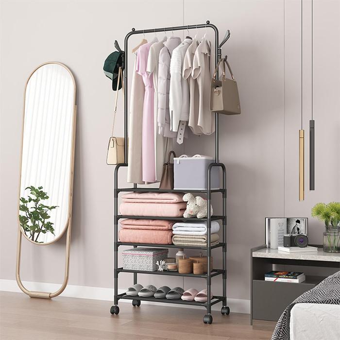 OKASUMI RAK GANTUNGAN BAJU SEPATU TAS STAND HANGER TOPI JAKET RAK JEMURAN BAJU SUSUN RAK SEPATU MULT
