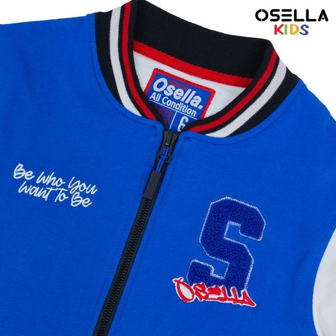 Osella Kids Street Collection Varsity Jacket in Blue 2262400158 | Jaket Anak Laki Laki | Jaket Bombe