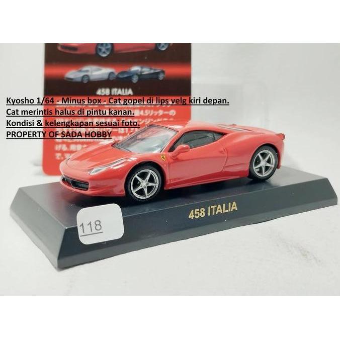 KYOSHO 50TH 1/64 FERRARI 458 ITALIA MERAH FERRARI MINICAR COLLECTION 8 NEO NO BOX CADATOYS