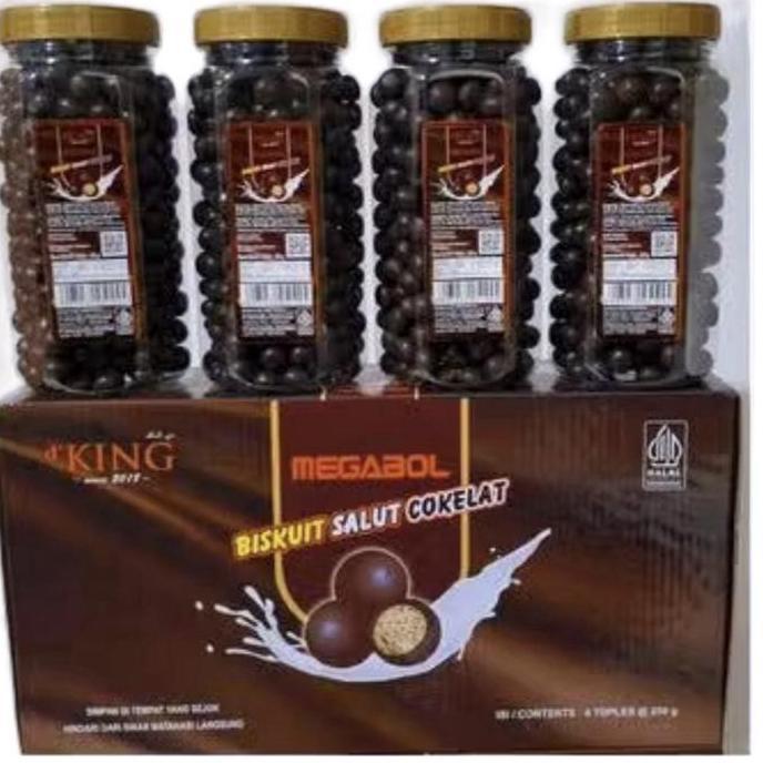 Bonibol Coklat / MEGABALL COKLAT D'KING 1 dus isi 4 toples Food Chocolate Snack