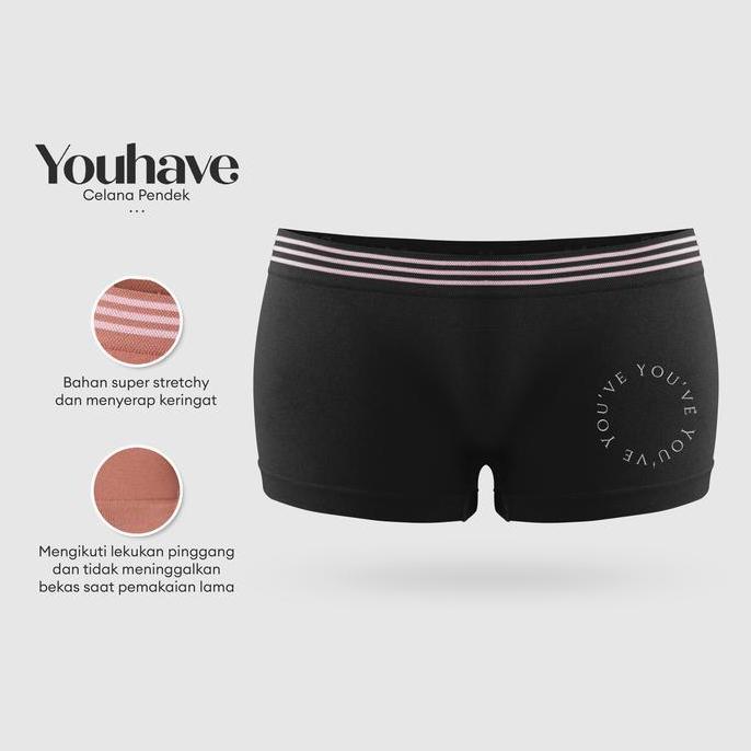 Youve ( YouHave ) Celana Dalam Boxer Wanita Korset Celana Short Boxer Sport Boyshort Boy Short Wanit