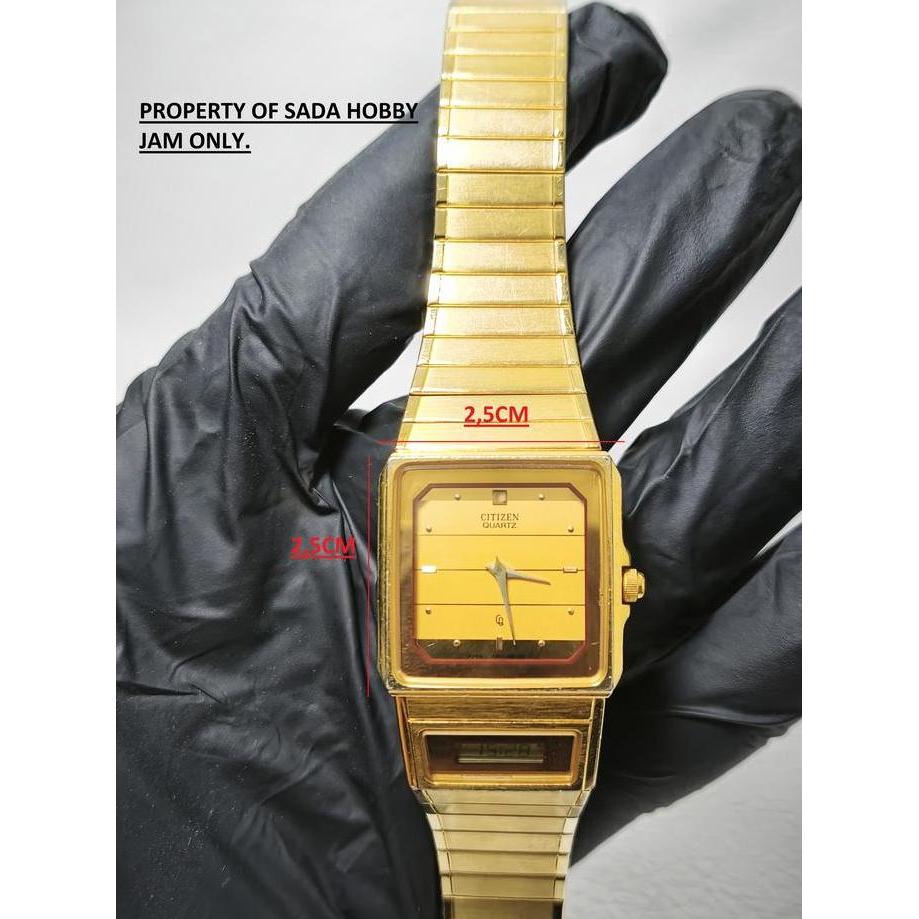 RARE VINTAGE CITIZEN ANA/DIGI GOLD TONE JAPAN 8962-087607 Y 1987 CADATOYS
