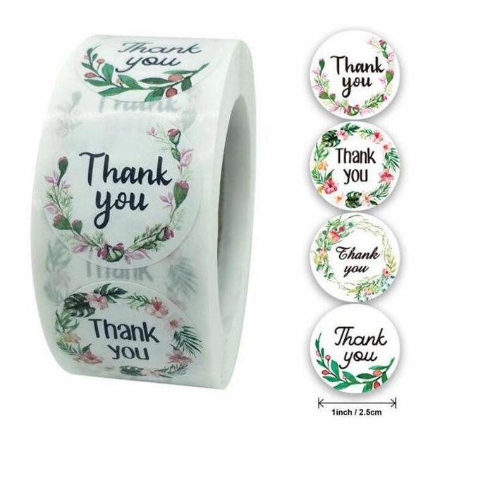 Sticker Thank You Bunga 4 Motif Isi 50Pcs 100Pcs Allshop