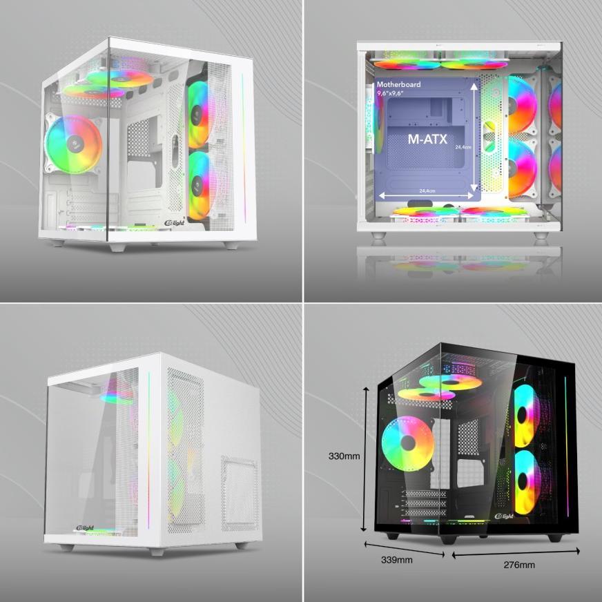 Enlight Z8 MicroATX Compact Case Seamless Aquatic Sea View +3fan