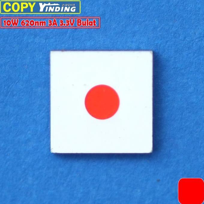 Chip LED 5050 10W Merah 3V Yinding 620nm Chip Bulat Mata Senter Tembak