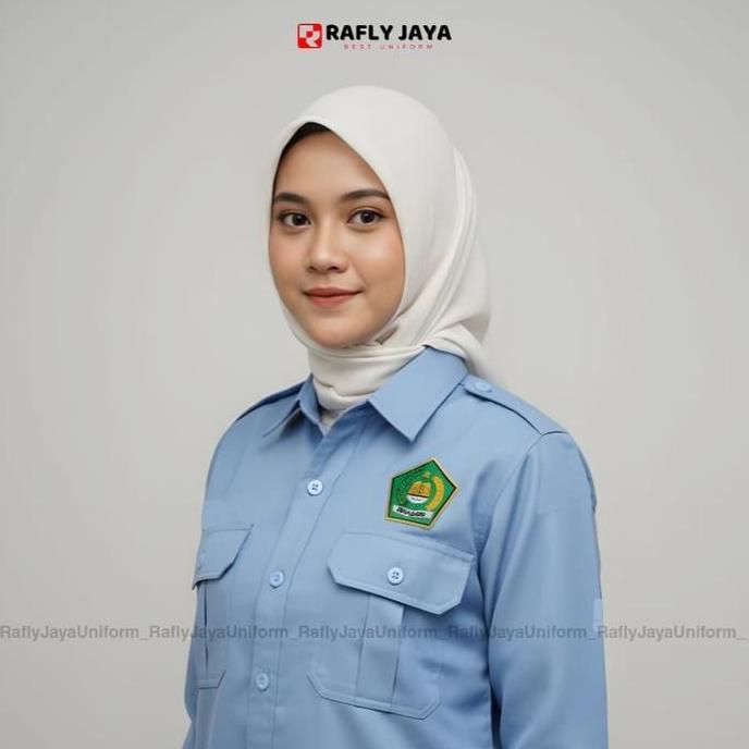 Baju Seragam Kemenag Terbaru Pria Wanita - Baju Seragam Pdh Kemenag Biru Hijau - Rafly Jaya