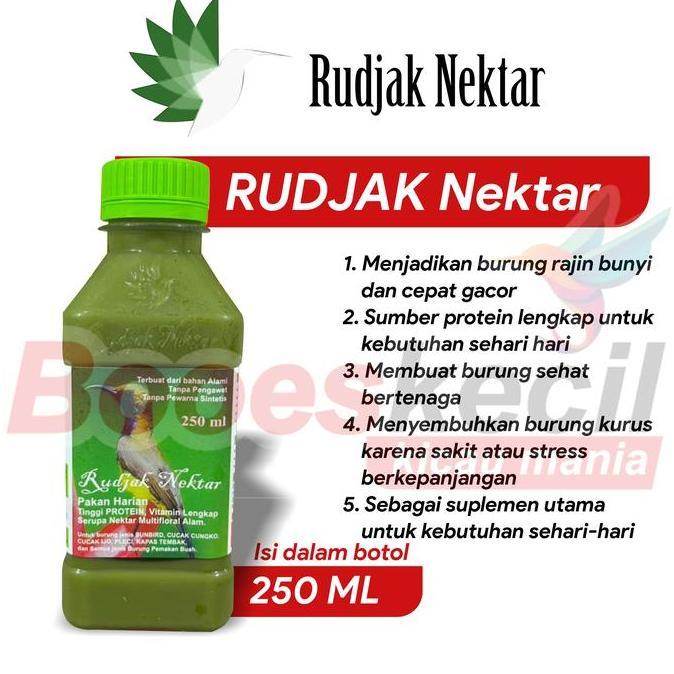 Rudjak Nektar Original Vitamin Makanan Burung 250 Ml Nutrisi Tambahan Kesehatan Burung Favorit Anda 