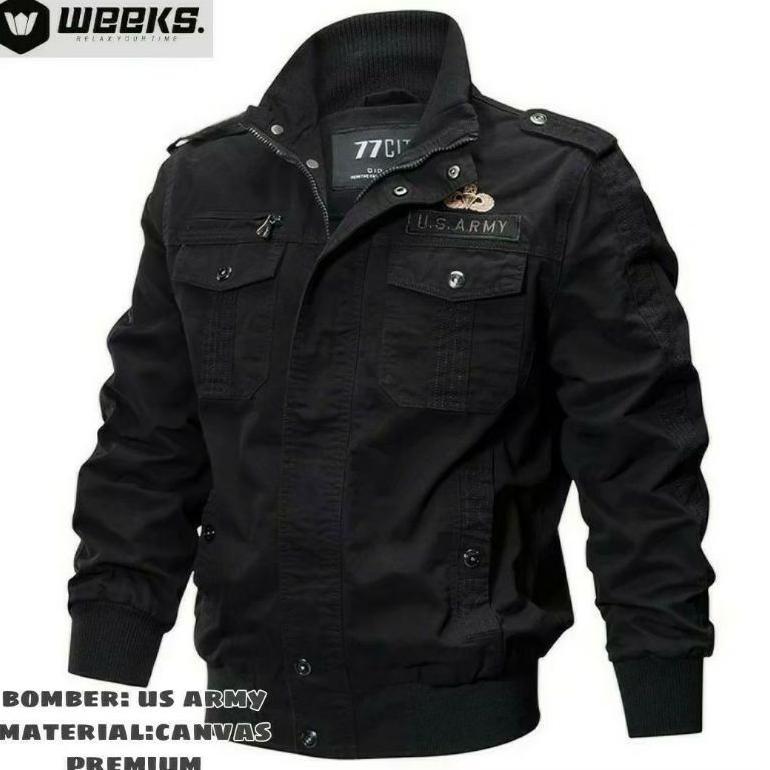 TERBARU JACKET BOMBER PRIA CANVAS US ARMY PREMIUM JACKET MODEL TERKINI