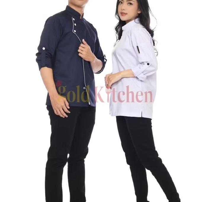 Baju Chef Baju Koki Chef Jacket Pria Wanita Lengan Panjang Model Style