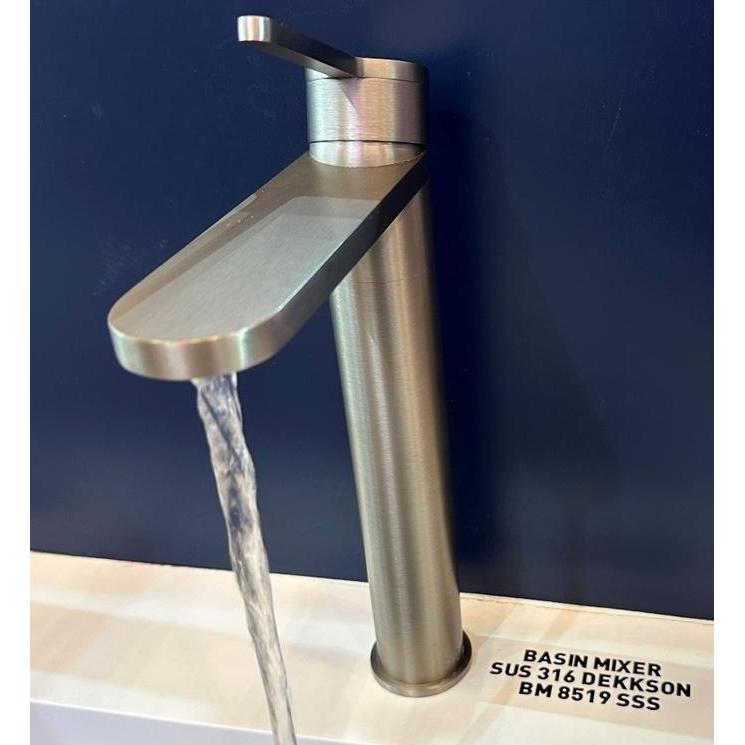 BASIN MIXER SUS 316 DEKKSON BM 8519 SSS Kran Air Mix Panas Dingin Wastafel Cuci Tangan Satin Stainle