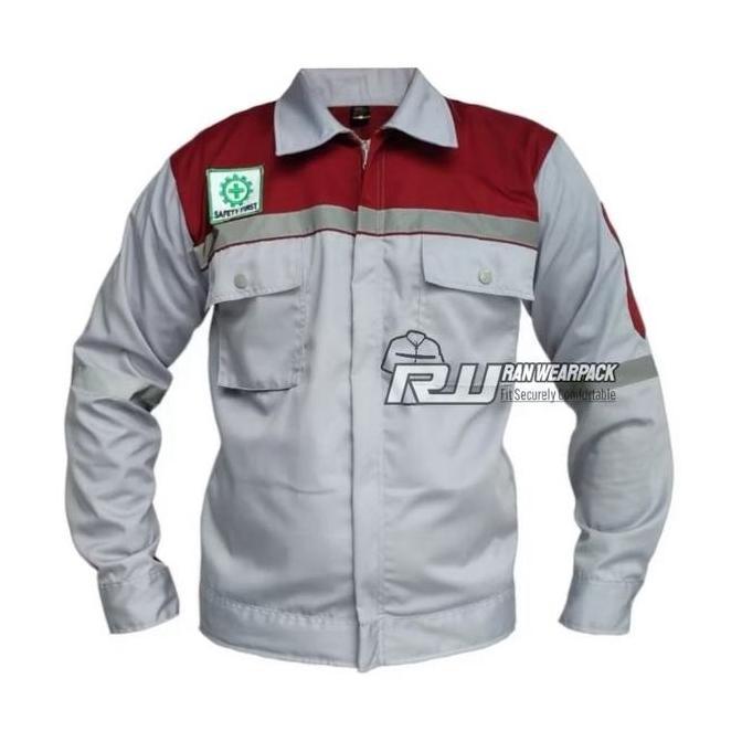Wearpack Atasan Abu Maroon Lengan Panjang