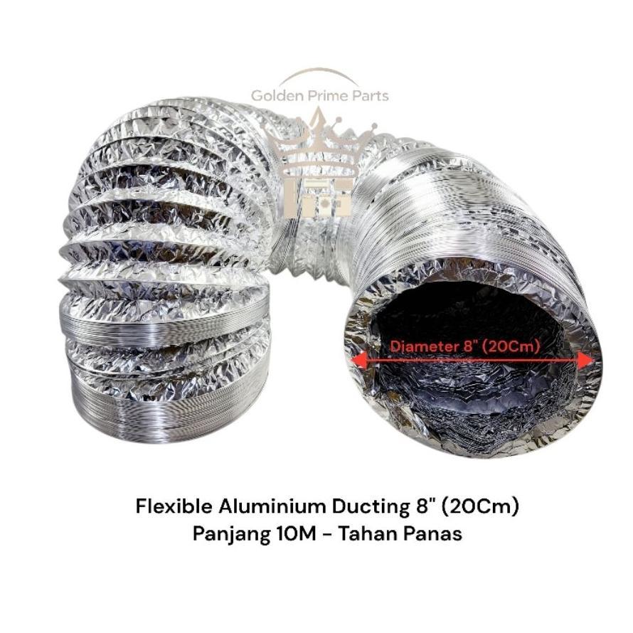 Flexible Aluminium Ducting / Flexible Ducting Cooker Hood 8 Inch (20Cm) - 1 Roll 10 Meter