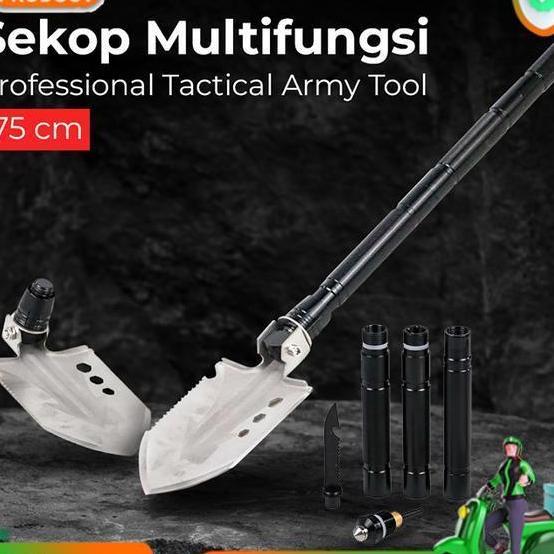 Sekop Lipat Berkebun Portable Camping Multifungsi Tactical Survival