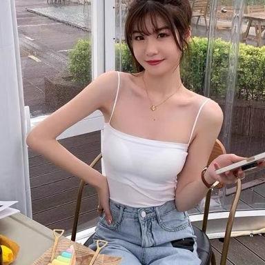 HEMAT Tanktop Crop Singlet Polos Bra Kemben Dalaman Wanita Tali Spaghetti Big Size Elastis Korean St