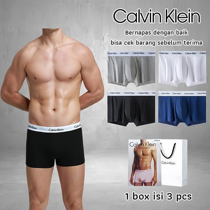 Calvin Klein Men's Cotton Boxer Briefs Breathable Comfortable Underwear 3-Pack