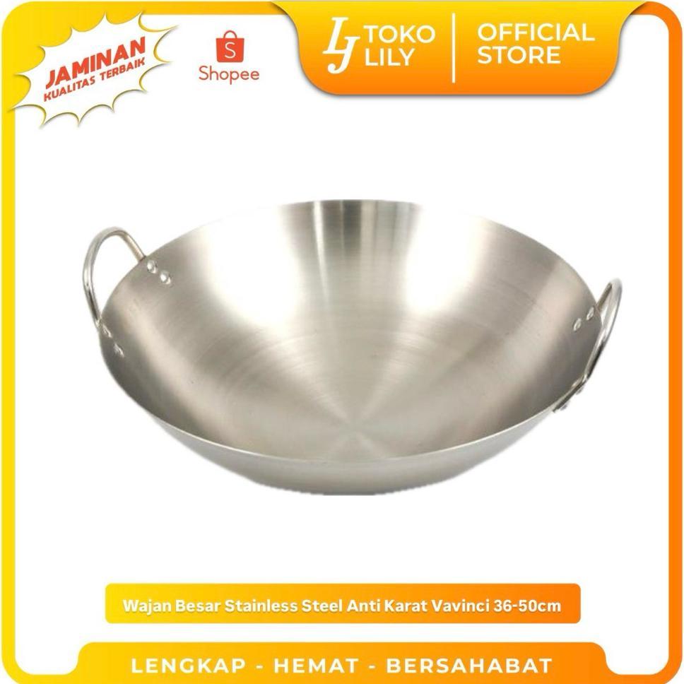 Wajan Besar Stainless Steel Anti Karat Vavinci 36-50Cm