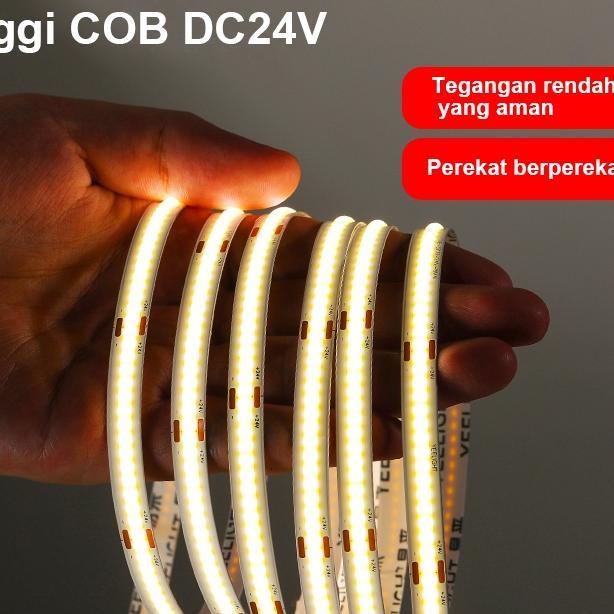 Strip Lampu Putih Led Cob Dc 24V 3000K/4000K/6000Kled Strip Lampu Cob Fleksibel