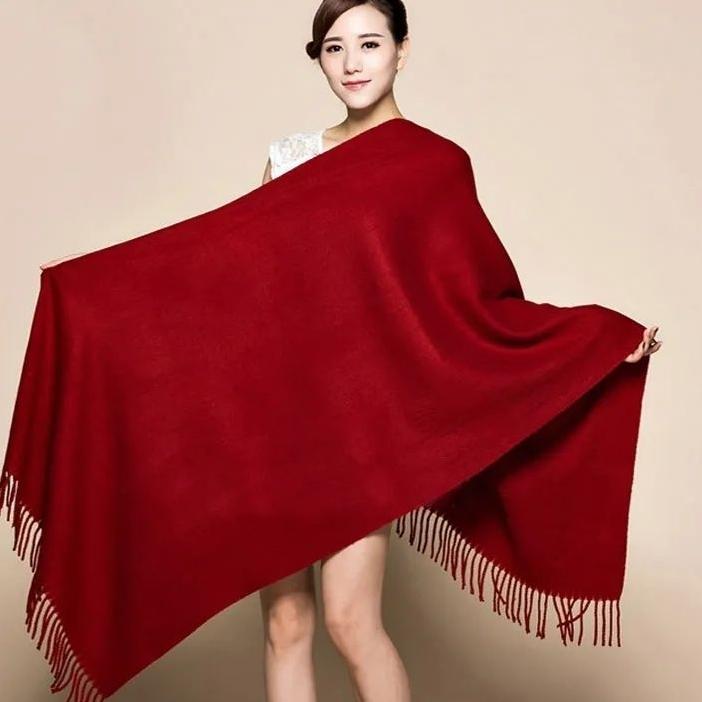 Syal Pashmina Cashmere Scraf Polos Wanita