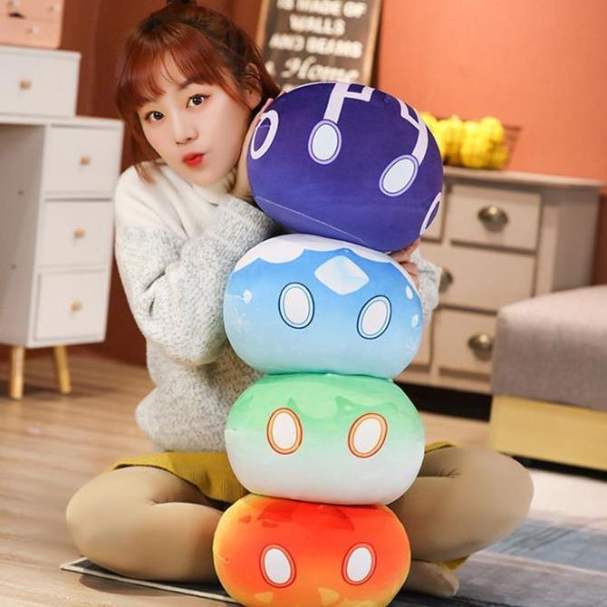 Boneka Bantal Kartun Genshin Impact Slime Dolls Bahan Lembut Kado Ulang Tahun
