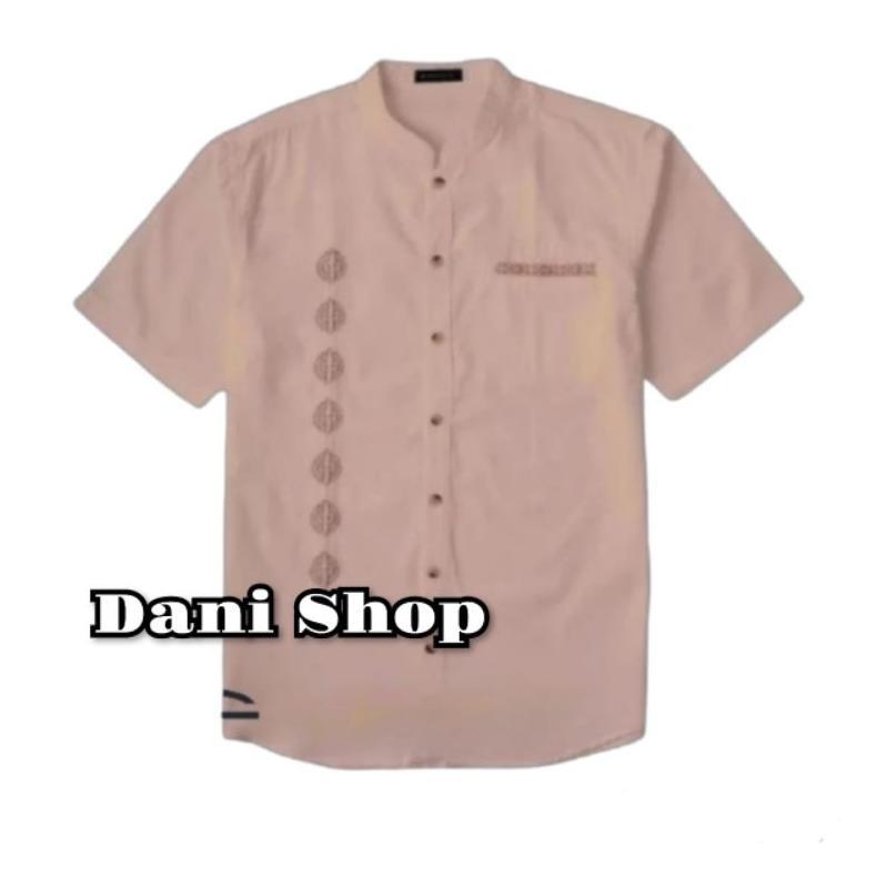 Free Ongkir Baju Koko Dewasa Putih Bordir Mewah Lengan Pendek