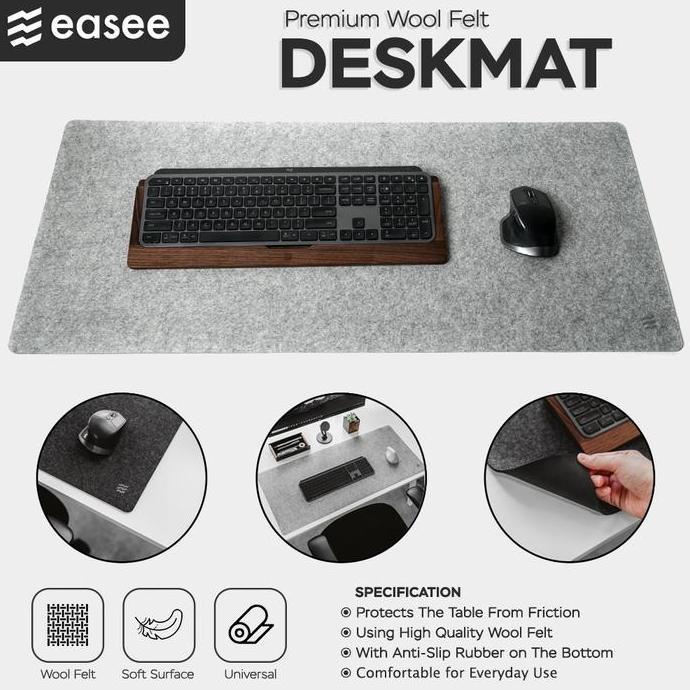 Easee Premium Wool Felt Deskmat / Large Deskpad / Mousepad Felt