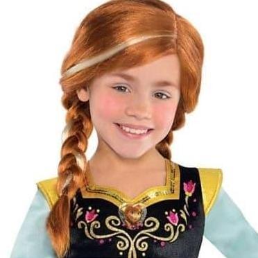 WIG RAMBUT KEPANG ANNA FROZEN / Wig Anak Cokelat Panjang Diskon
