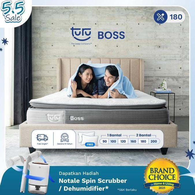 Kasur Pocket Spring Bed TURU BOSS ukuran 180x200 (King) FREE BANTAL