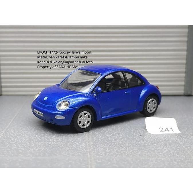 DIECAST MINIATUR EPOCH 1/72 VOLKSWAGEN VW NEW BEETLE BIRU UNIT ONLY CADATOYS