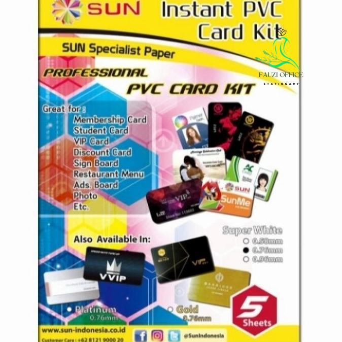 Sun Pvc Id Card A4/ Pvc Id Card/ Member Card/ Bahan Id Card 5 Set