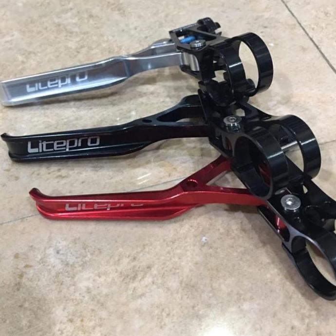 Brake Lever Litepro Ultimate 32 Gram Ultralight Folding U-Brake Rim Brake V-Brake Merah Gold Hitam O