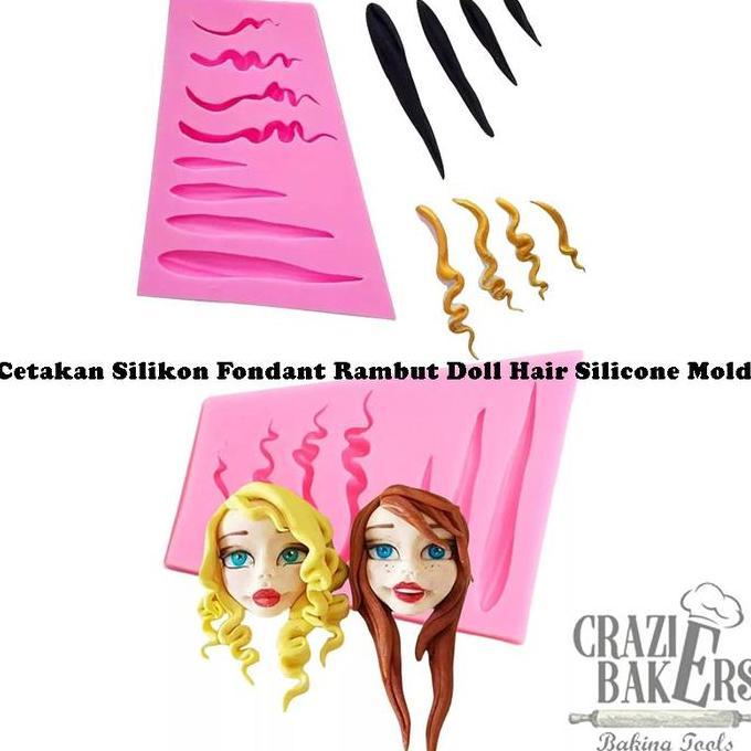 Cetakan Silikon Fondant Rambut Doll Hair Silicone Mold