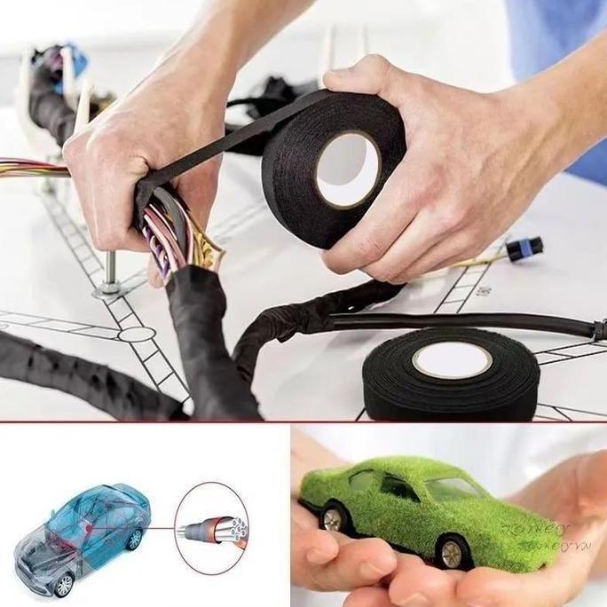 Lakban Kain Isolator - 10M Pembungkus Kabel Penahan Tahan Panas Isolasi Kabel Listrik Elektronik