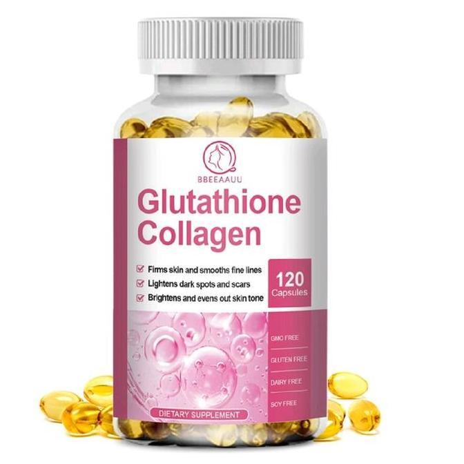 BBEEAAUU Glutathione Collagen Capsule 120 Kapsul Pencerah Kulit Anti Penuaan Collagen Glow untuk Kec